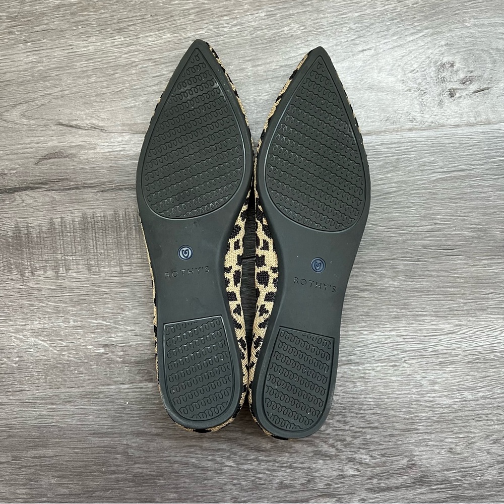 Rothy’s The Point Flats Leopard Print Size 6 - image 7
